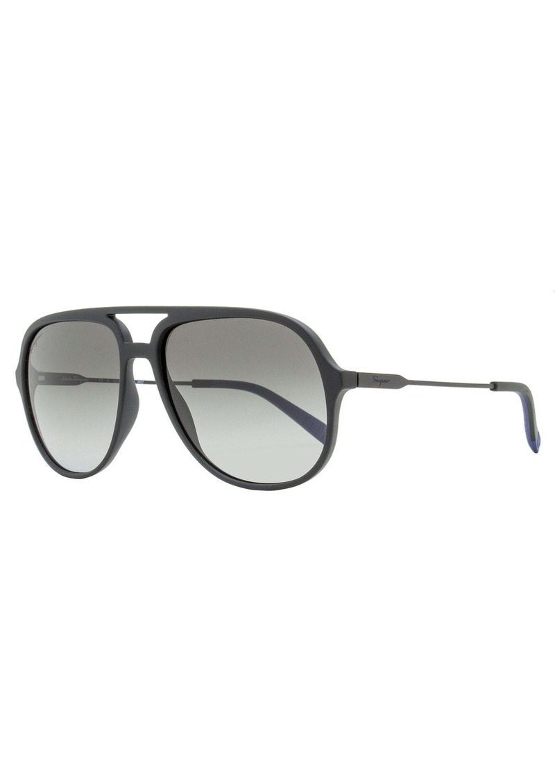 Ferragamo Men's Pilot Sunglasses SF999S 002 Matte Black 60mm