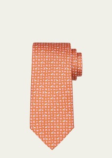 Ferragamo Men's Puzzle-Print Silk Tie