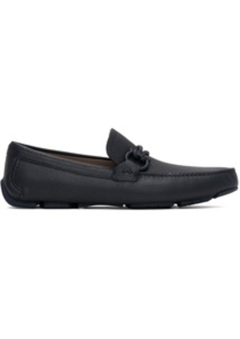 Ferragamo Navy Driver Loafer