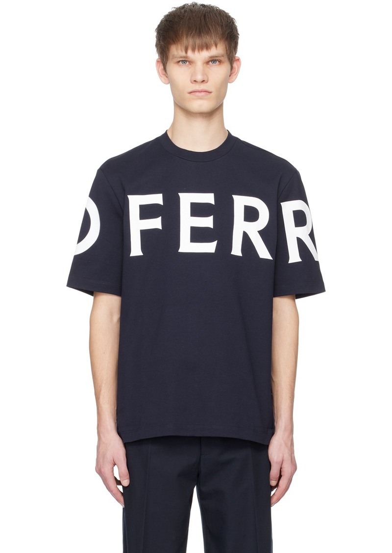 Ferragamo Navy Printed T-Shirt