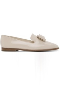 Ferragamo Off-White New Vara Plate Loafers