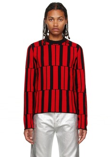 Ferragamo Red Geometric Sweater