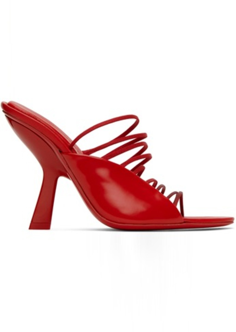 Ferragamo Red Ultra-Fine Mini Straps Sandals