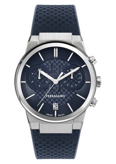 FERRAGAMO Sapphire Chronograph Silicone Strap Watch