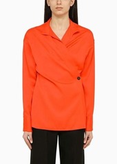 Ferragamo Shirt with asymmetrical closure orange