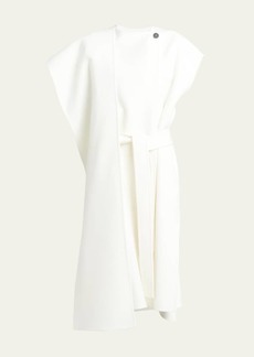 FERRAGAMO Short-Sleeve Midi Wrap Coat Dress