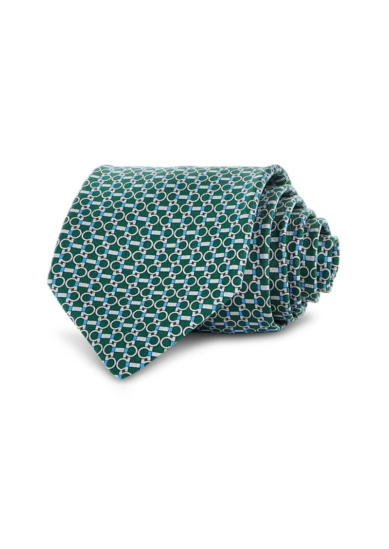 Ferragamo Silk Classic Gancini Grid Tie