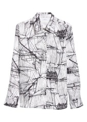 FERRAGAMO Silk Twill Button-Up Shirt