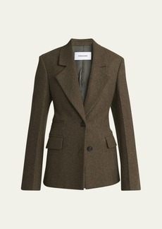 Ferragamo Single-Breasted Wool Blazer Jacket