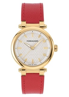FERRAGAMO Softy Leather Strap Watch