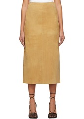 Ferragamo Tan Paneled Midi Skirt