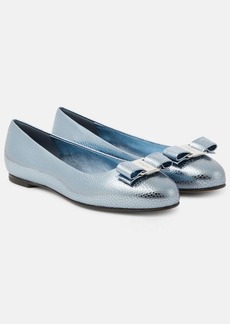 Ferragamo Varina bow-detail leather ballet flats