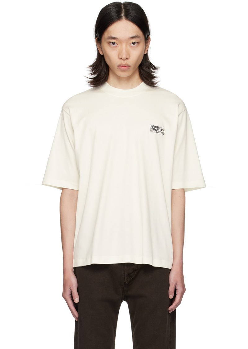 Ferragamo White Cotton & Silk T-Shirt