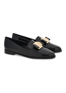 Ferragamo Women's Bow Patent Leather Loafers