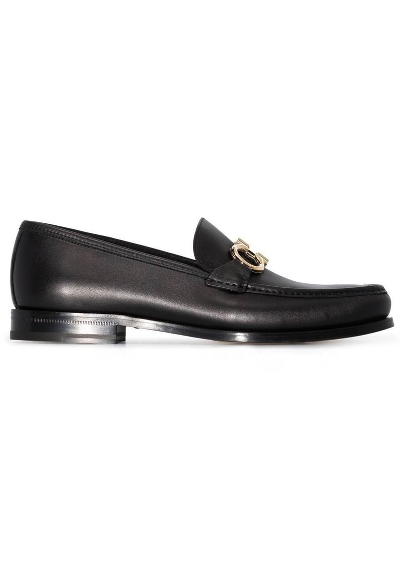 Ferragamo Gancini buckle leather loafers