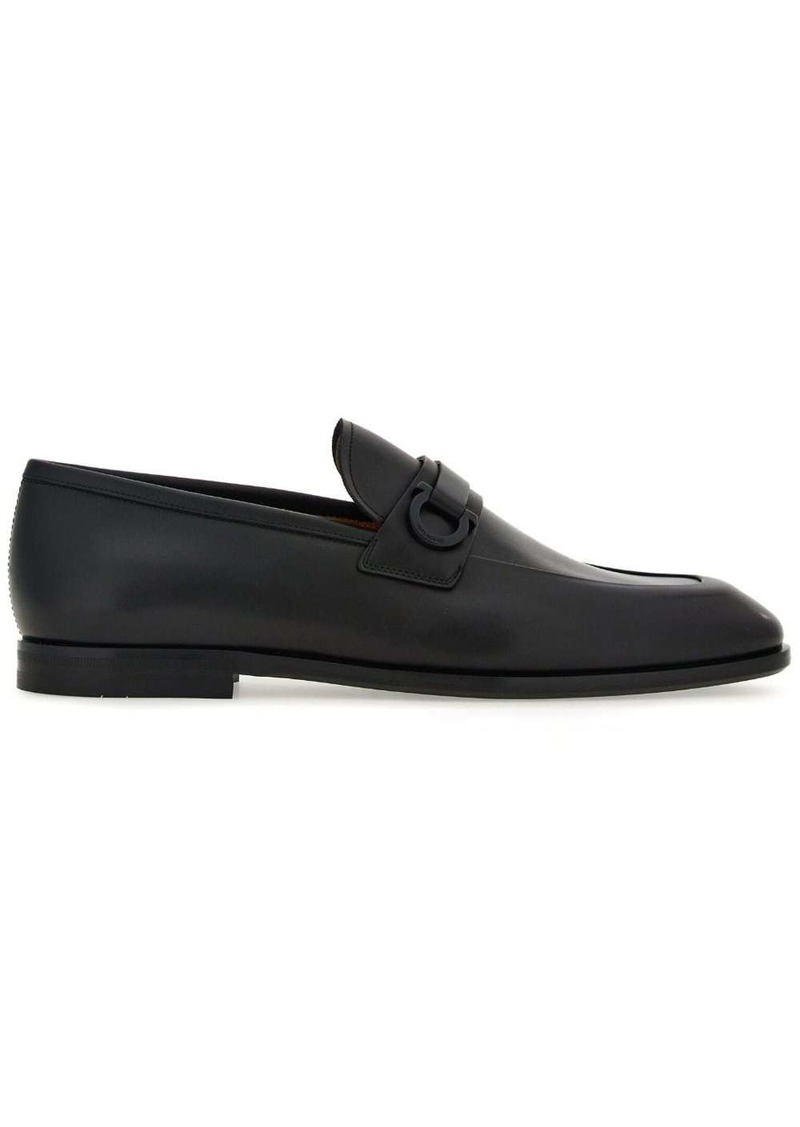 Ferragamo Gancini-buckle leather loafers