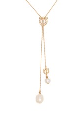 Ferragamo Gancini crystal pearl necklace