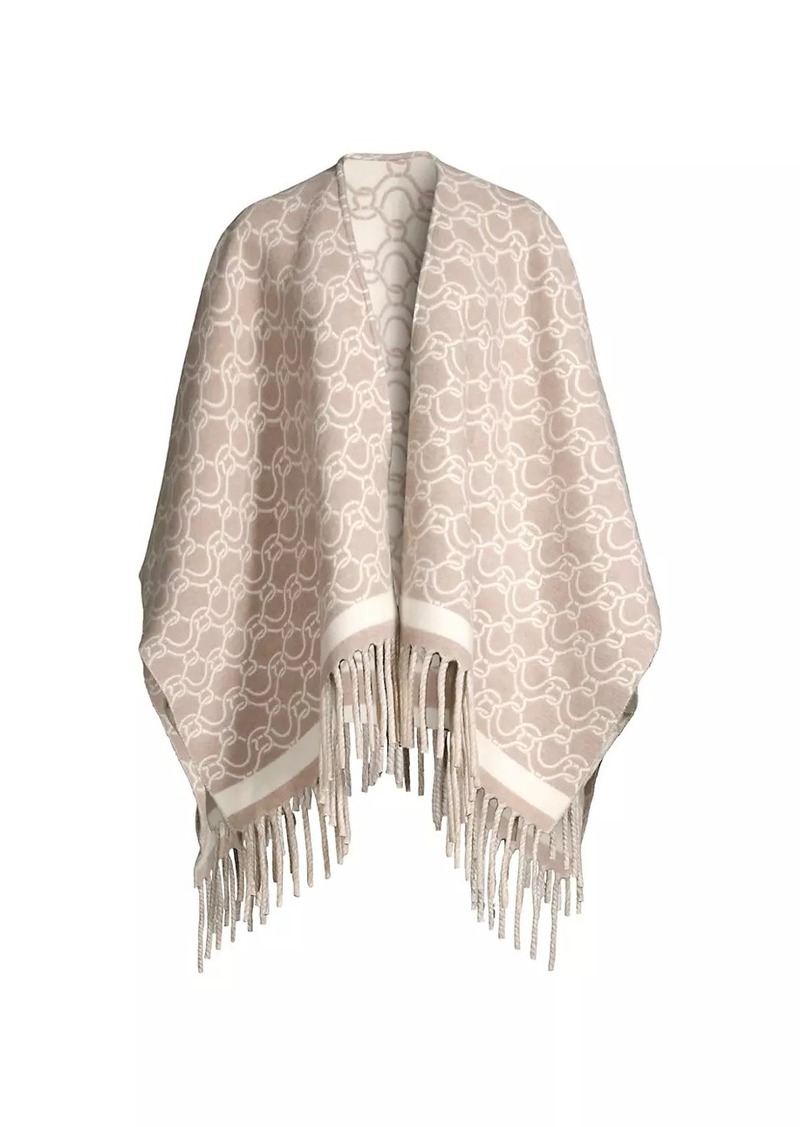 Ferragamo Gancini Jacquard Wool Cape