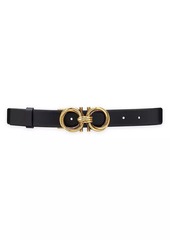 Ferragamo Twisted Gancini Adjustable Cut-to-Size Leather Belt