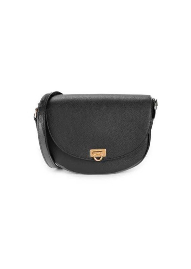 Ferragamo Gancini Leather Saddle Crossbody Bag