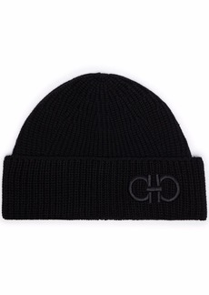 Ferragamo Gancini-logo wool beanie