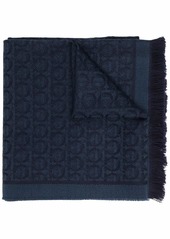 Ferragamo Gancini pattern frayed scarf