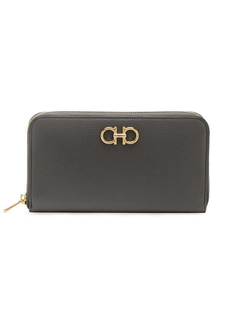 Ferragamo Gancini-plaque leather wallet