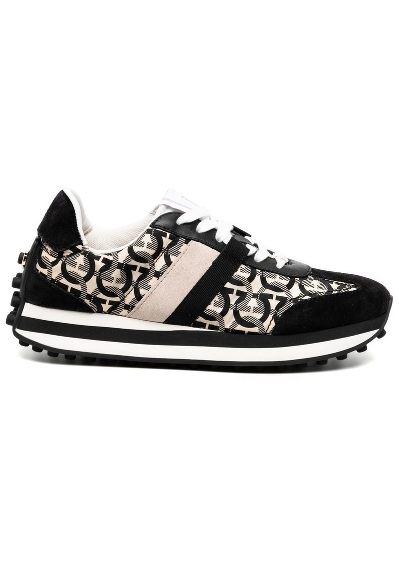 Ferragamo Gancini-print low-top sneakers