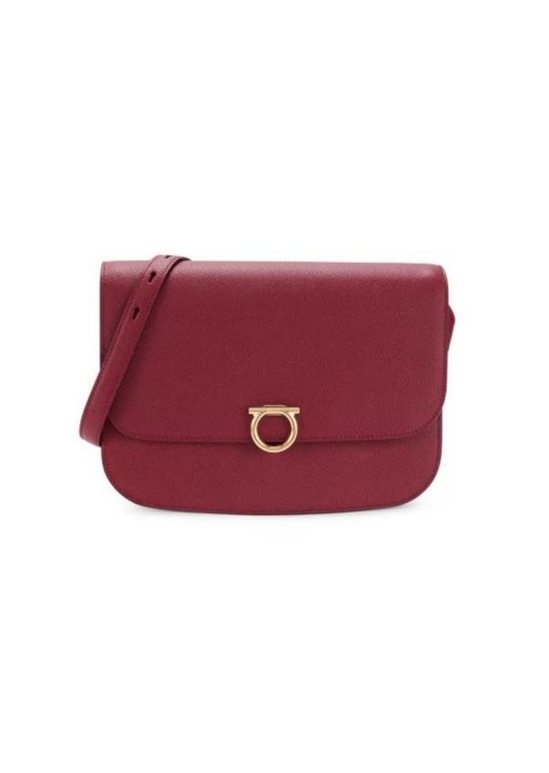 Ferragamo Gemini Gancini Leather Shoulder Bag