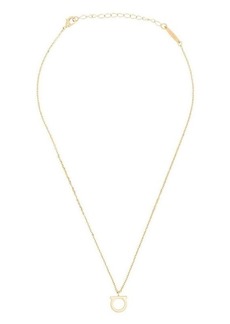 Ferragamo Gold-Colored Necklace with Gancini Charm in Brass Woman