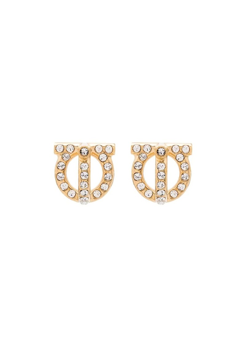 Ferragamo Gancini gold-tone crystal earrings