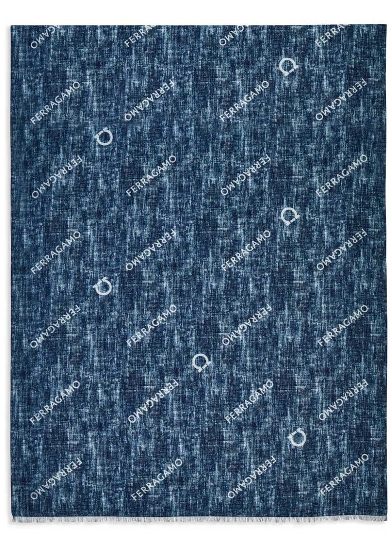 Ferragamo jacquard logo-motif shawl