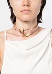 Ferragamo leather choker necklace
