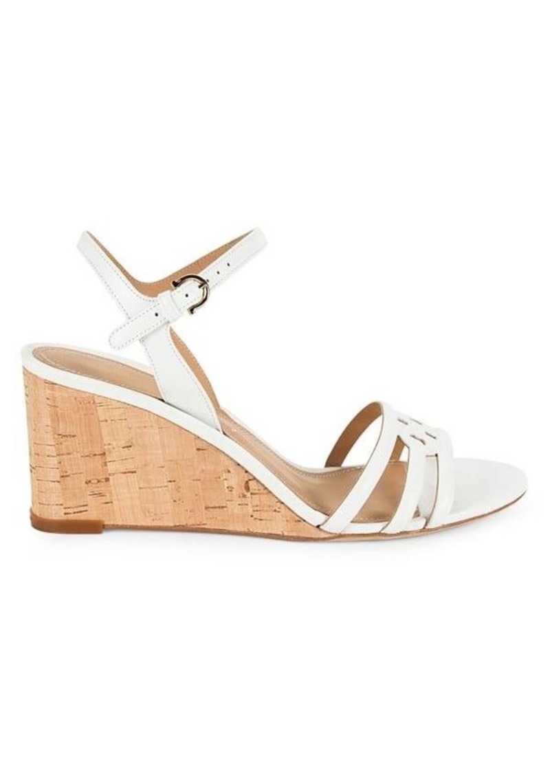 Ferragamo Leather Wedge Heel Sandals