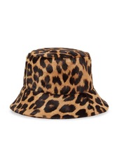 Ferragamo leopard-print pony hair bucket hat