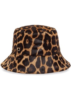 Ferragamo leopard-print pony hair bucket hat