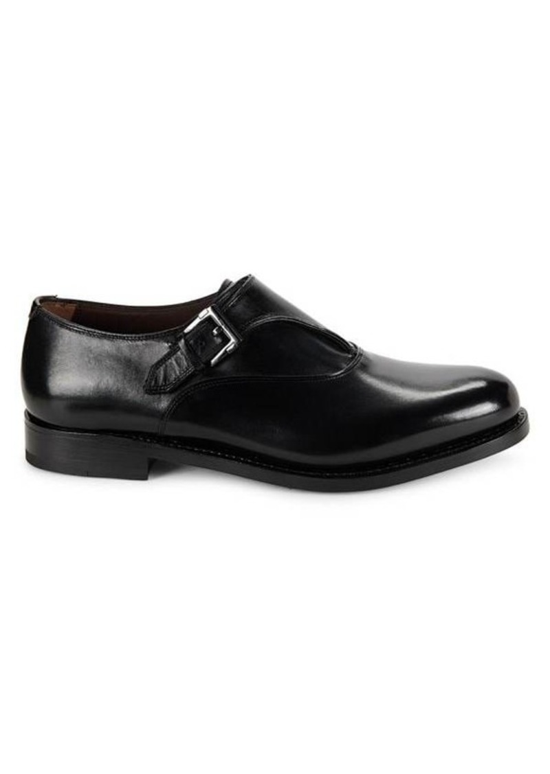 Ferragamo Liborio Leather Monk Strap Shoes