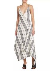 Ferragamo Linen-Cotton Striped Maxi Dress