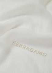 Ferragamo logo-embroidered cashmere shawl