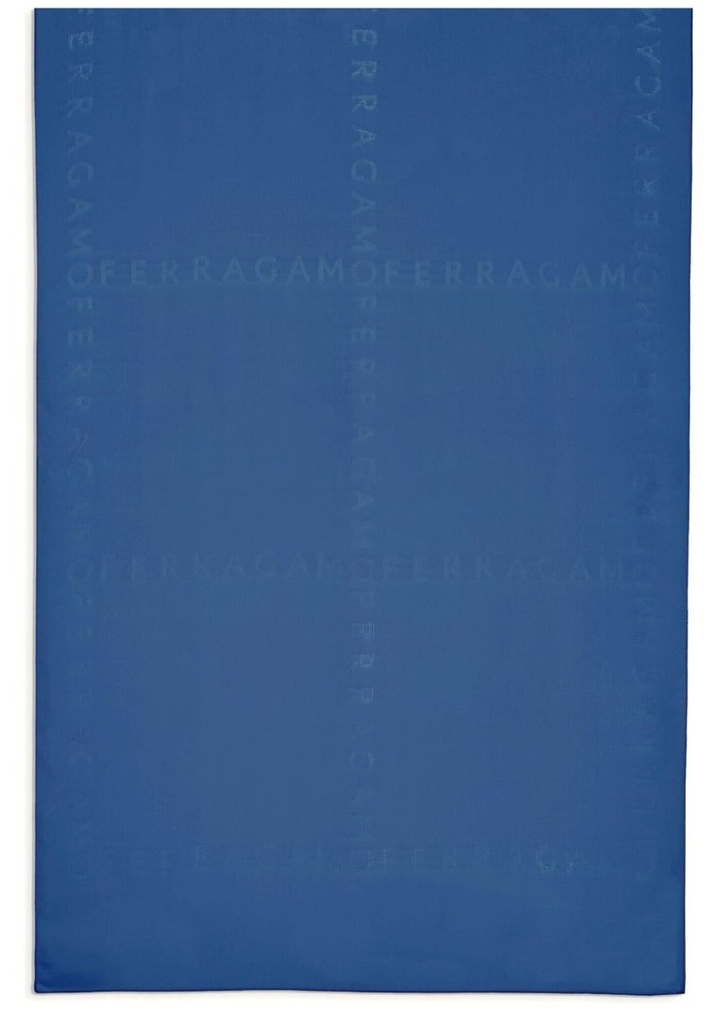 Ferragamo logo-jacquard silk scarf