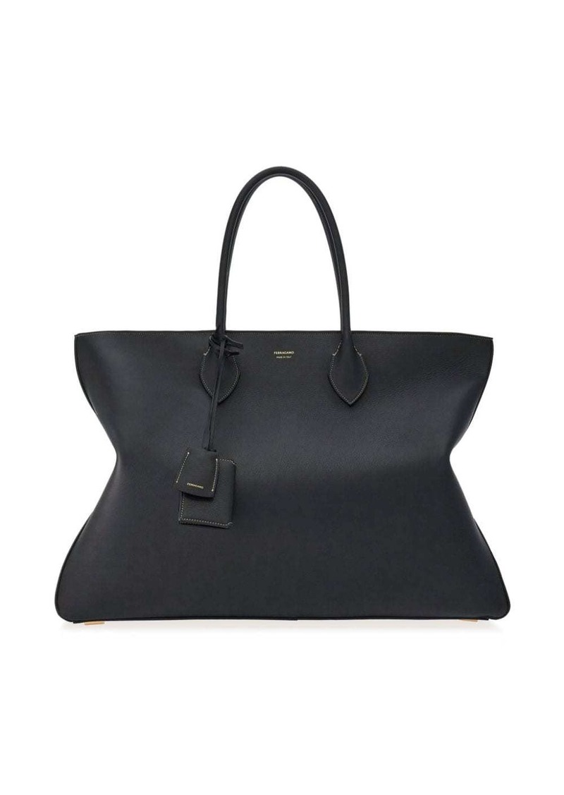 Ferragamo logo-stamp leather tote bag