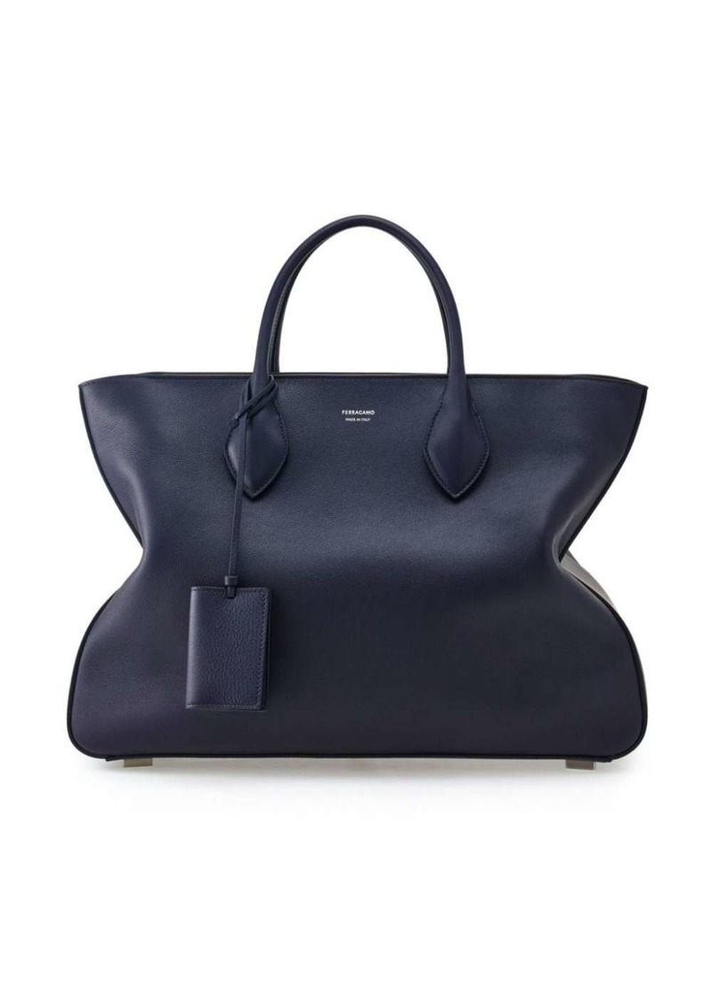 Ferragamo logo-stamp leather tote bag