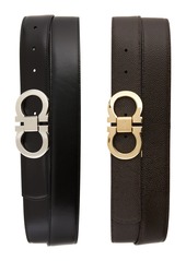 Salvatore Ferragamo Leather Belt Box Set in Black/Brown at Nordstrom