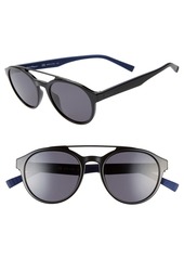 Men's Salvatore Ferragamo 53mm Round Sunglasses - Black/ Blue