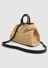 Ferragamo Mini Hug Raffia Effect Top Handle Bag