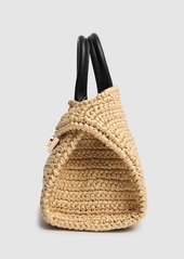 Ferragamo Mini Hug Raffia Effect Top Handle Bag