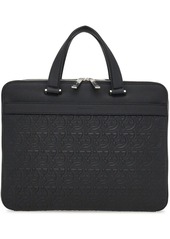 Ferragamo monogram-embossed leather briefcase