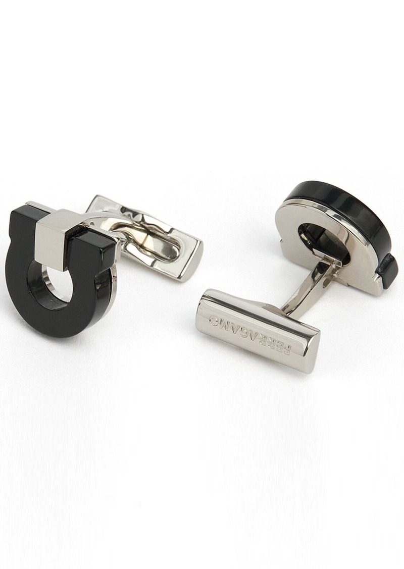 Ferragamo Onyx Gancio Cufflinks