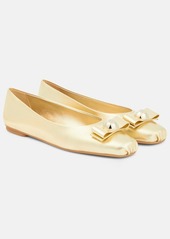 Ferragamo Pina metallic leather ballet flats