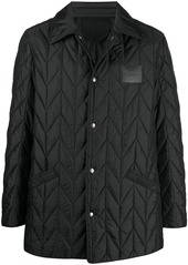 Ferragamo quilted buttoned logo patch jacket